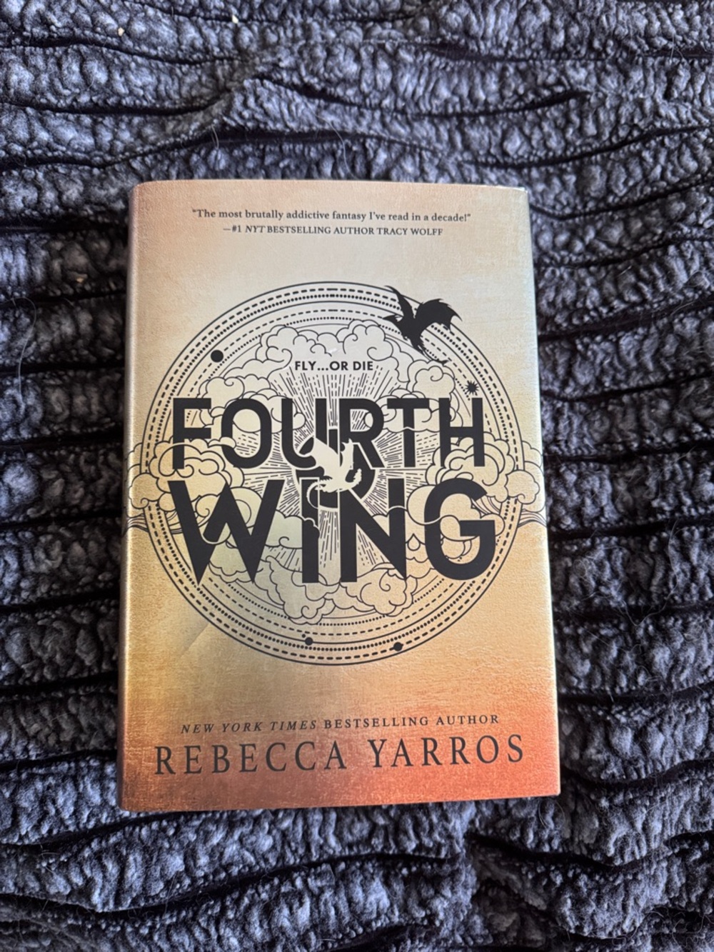 Fourth Wing by Rebecca Yarros - Gold Ombre Hardcover